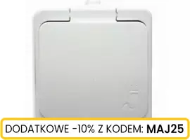 Gniazdo n/t 1x2P+Z klapka biała IP44
