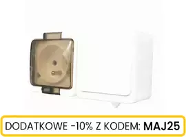 Gniazdo n/t 1x2P+Z klapka dymna+włącz 1bieg IP44