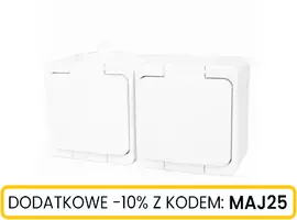 Gniazdo n/t 2x2P+Z klapka biała IP44