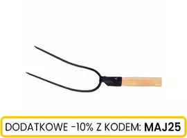Widły gospodarcze 2-zębne z trzonkiem drewnianym profilowanym