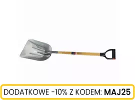 Łopata aluminiowa z drewnianym trzonkiem