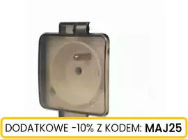 Gniazdo n/t 1x2P+Z klapka dymna IP44