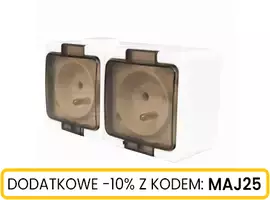 Gniazdo n/t 2x2P+Z klapka dymna IP44