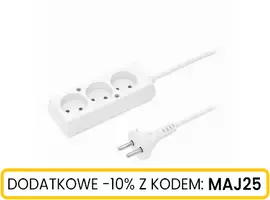 Przedłużacz stały, trzy gniazda 3x2p, 10A 3M