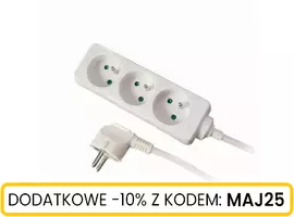 Przedłużacz stały, trzy gniazda 3x2p+Z, 10A 3M