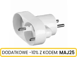 Rozgałęźnik 2 gniazdowy okrągły z uziemieniem