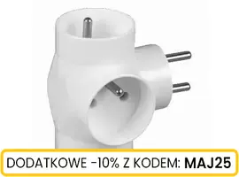 Rozgałęźnik 3 gniazdowy okrągły z uziemieniem