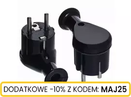 Wtyczka kątowa 2p+Z 16A 250V Uni-Schuko czarna