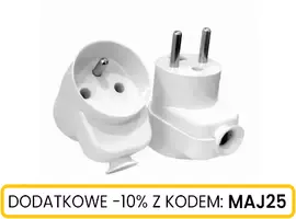Wtyczka kątowa 2p+Z 16A 250V z gniazdem biała