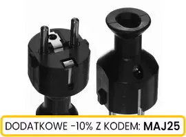 Wtyczka prosta 2p+Z 16A 250V Uni-Schuko czarna
