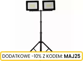 Naświetlacz LED 2x100W slim z czarnym statywem