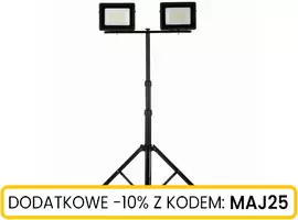 Naświetlacz LED 2x50W slim z czarnym statywem