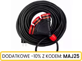 Przedłużacz gumowy HI-TEK, 3 gniazda, 3x2.5mm, 20m