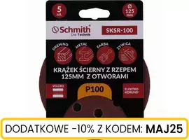 Krążek ścierny z rzepem 125mm z otworami P100 5szt