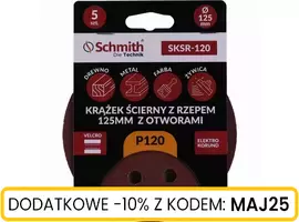 Krążek ścierny z rzepem 125mm z otworami P120 5szt