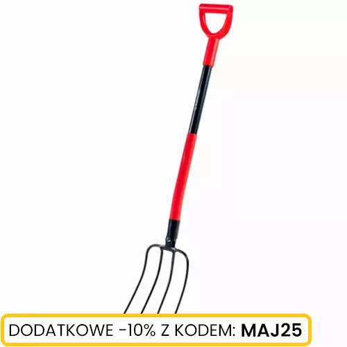 Widły gosp. 4-zębne z trzonkiem metalowym