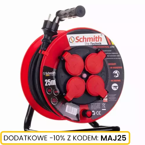 Przedłużacz bębnowy o długości 25m 3x1,5mm Professional Line Schmith