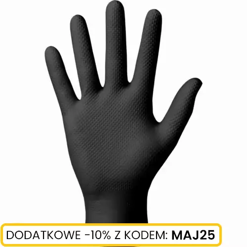 Rękawiczki Nitrile POWERGRIP Czarne M 50szt