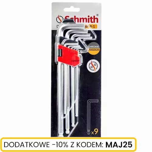 Komplet kluczy imbusowych przedłużanych 9 szt marki Schmith