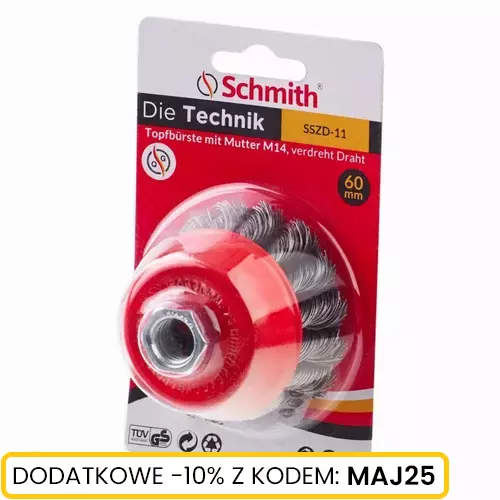 Szczotka doczołowa z nakrętką M14 drut SKR 80 mm Schmith