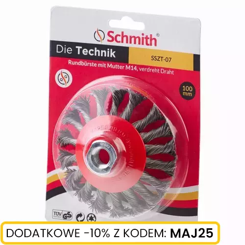 Szczotka tarczowa z nakrętką M14 drut SKR 120 Schmith