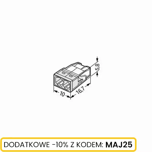 Złączka WAGO przewód max 2,5mm2x2 20szt Schmith