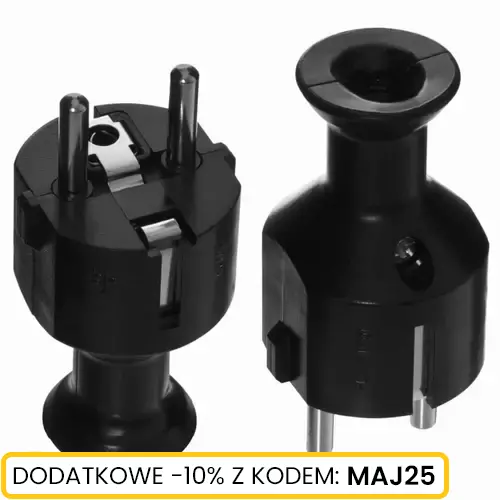 Wtyczka prosta 2p+Z 16A 250V Uni-Schuko czarna Schmith