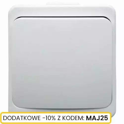 Włącznik n/t pojedynczy biały IP44