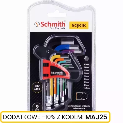 Zestaw kluczy krótkich imbusowych 9szt marki Schmith