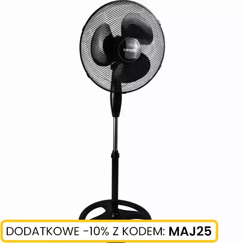 Wentylator podłogowy z pilotem 40W czarny