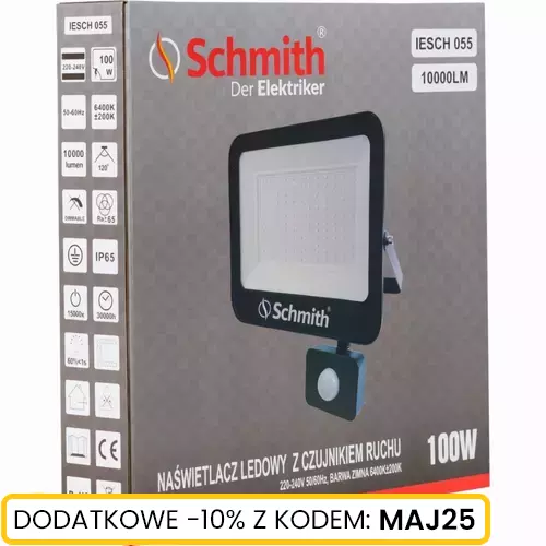 Naświetlacz LED 100W 10000lm czu. ruch na podczerw marki Schmith IESCH 055 2