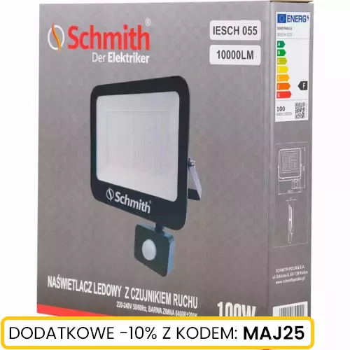 Naświetlacz LED 100W 10000lm czu. ruch na podczerw marki Schmith IESCH 055 3