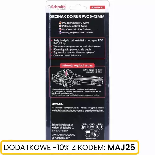 Obcinak do rur PVC 0-42 mm marki Schmith SOR-26/42 2