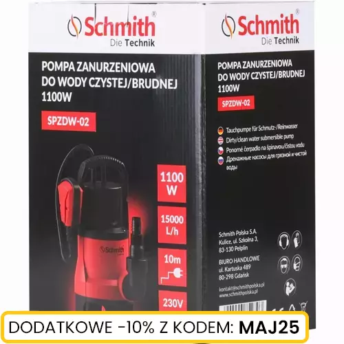 Pompa zanurzeniowa do wody czystej/brudnej 1100 W marki Schmith