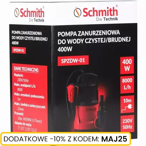 Pompa zanurzeniowa do wody czystej/brudnej 400 W marki Schmith SPZDW-01 2