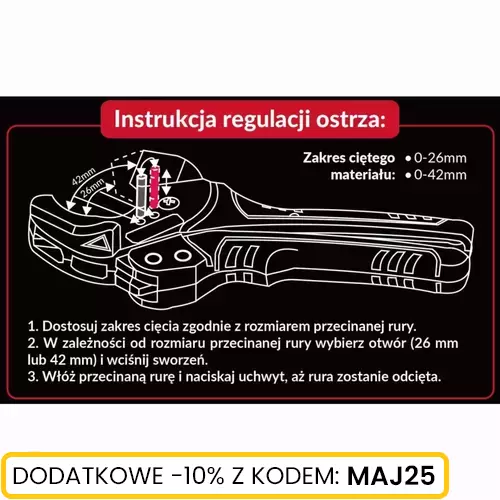 Obcinak do rur PVC 0-42 mm Schmith