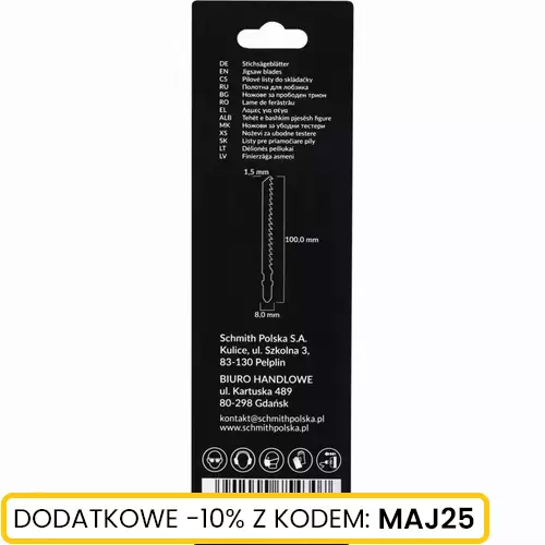 Brzeszczoty do wyrzynarki HCS 50CRV 100mm 6TPI 2sz Schmith