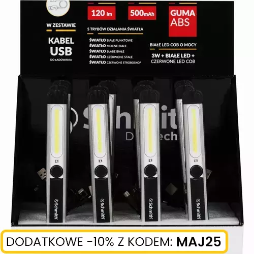 Latarka warsztatowa akumulatorowa MINI 3W COB Schmith