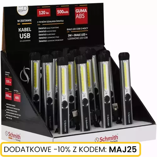 Latarka warsztatowa akumulatorowa MINI 3W COB marki Schmith SL-LWM 3