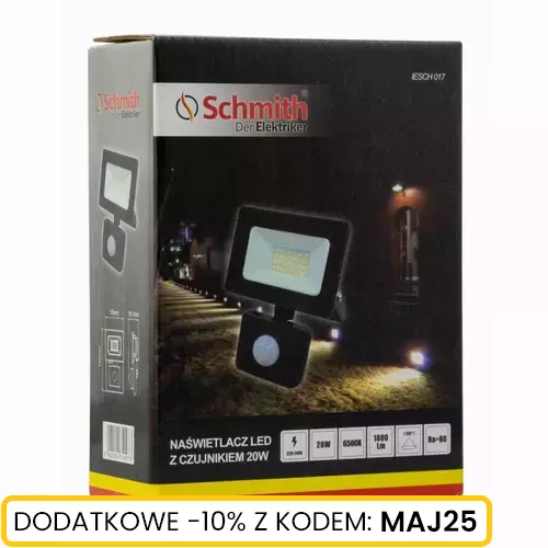 Naświetlacz LED 20W z czujnikiem ruchu czarny marki Schmith IESCH 017