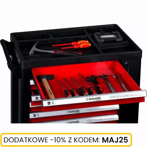 Szafka narzędziowa 7 szuflad z drzwiczkami bocznymi marki Schmith SCH02C01020