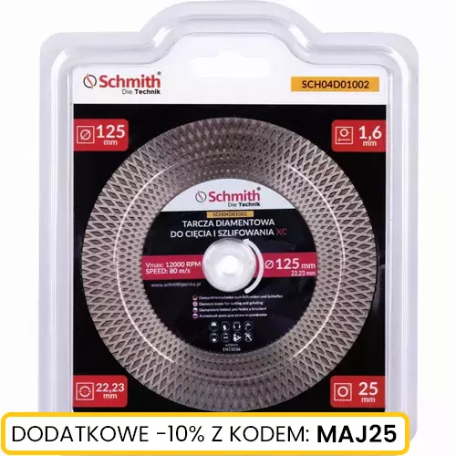 Tarcza diamentowa Uniwersalna 125x22,23x1,6 25mm XC Schmith