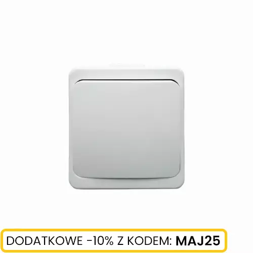 Włącznik n/t 2-klawiszowy świecznikowy biały IP44