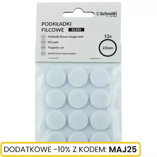 Podkładki filcowe okrągłe białe