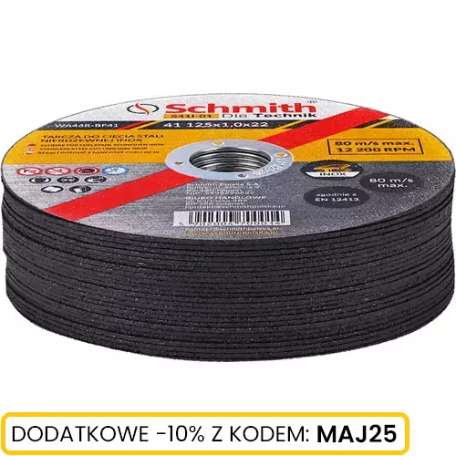 Tarcza do cięcia stali nierdzewnej INOX 125x1,0 marki Schmith