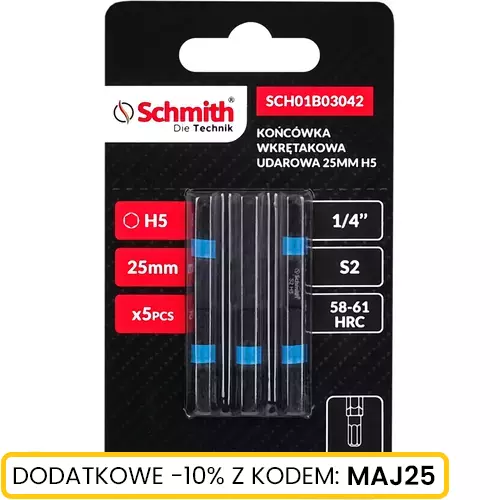 Bit udarowy Hex H5 25mm 5SZT marki Schmith