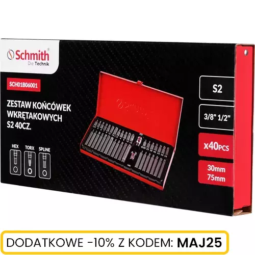 Zestaw końcówek wkrętakowych 40szt Schmith