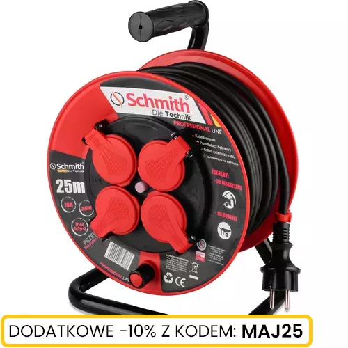 Przedłużacz bębnowy o długości 25m 3x1,5mm Professional Line