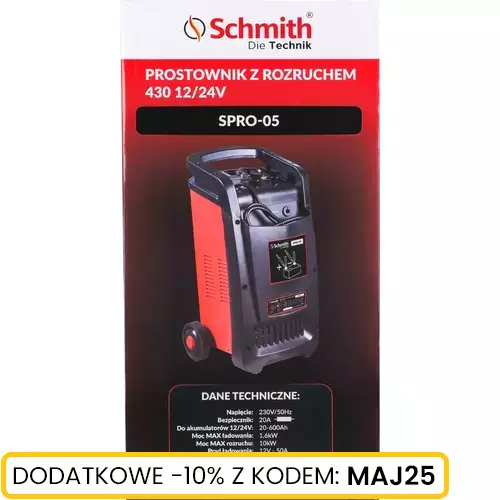 Prostownik z rozruchem 20-600Ah 12/24V marki Schmith SPRO-05 1