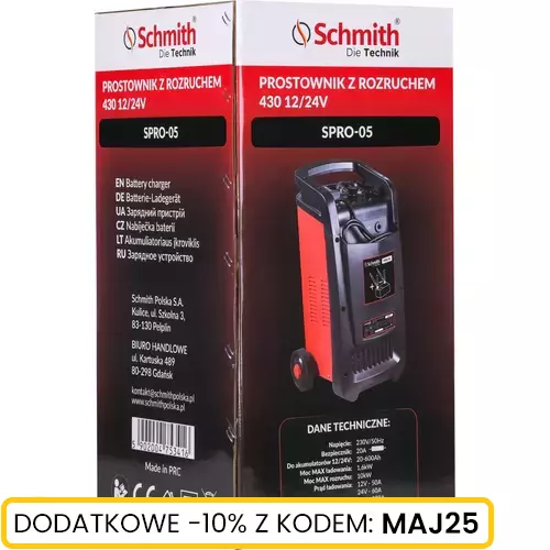 Prostownik z rozruchem 20-600Ah 12/24V marki Schmith SPRO-05 2